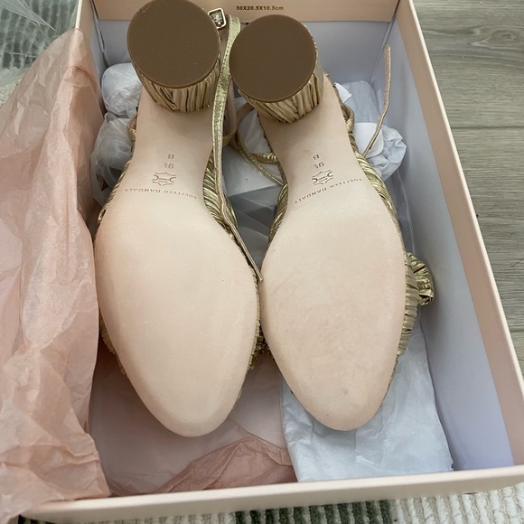NEW Loeffler Randall Camellia Gold Pleated Bow Heel Size 9.5 - Picture 7 of 7